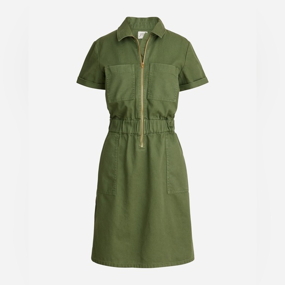 NWT JCrew Zip-front chino dress - Picture 3 of 3